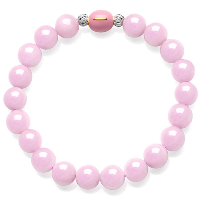 YISIXICI ZL13140016 Women's Crystal Bracelet Spodumene Beaded Jewelry Birthday Gift - Pink Bead - 2