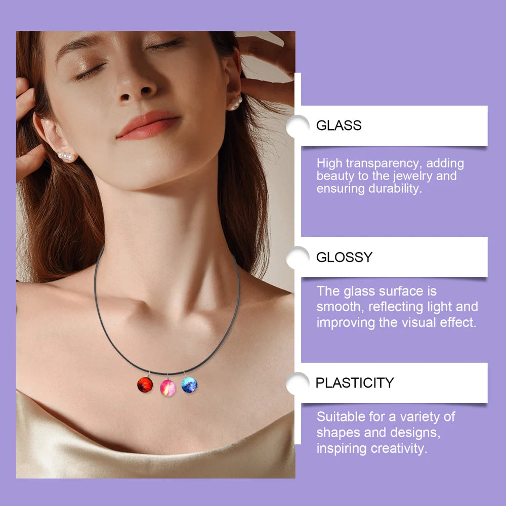 DOWMOO 24PCS DIY Universe Galaxy Pendant Jewelry Set Calendar Gift Box Necklace Bracelet Earrings Accessories - 1 Set - 3