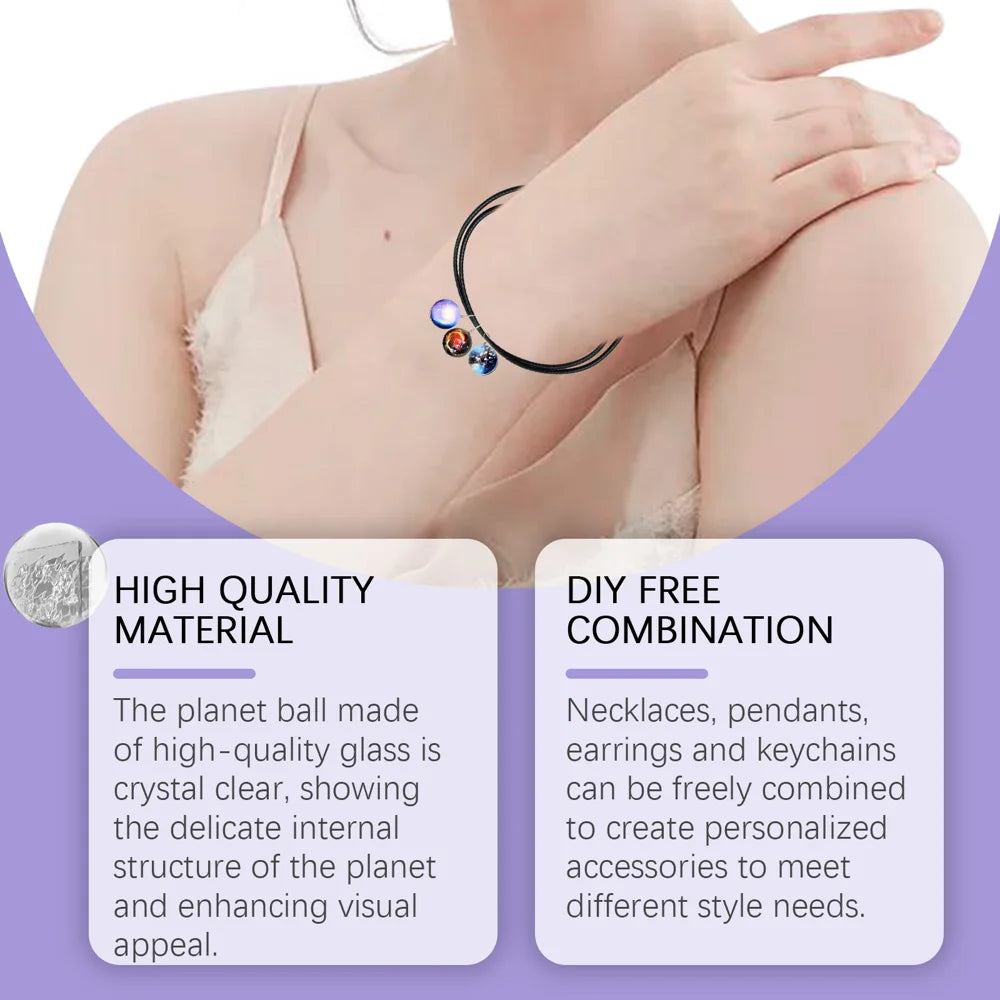 DOWMOO 24PCS DIY Universe Galaxy Pendant Jewelry Set Calendar Gift Box Necklace Bracelet Earrings Accessories - 1 Set - 5