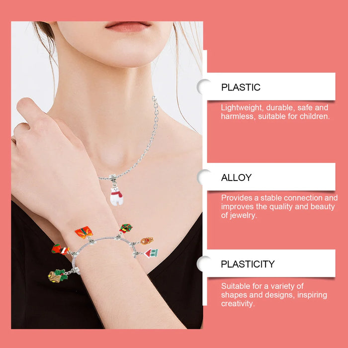 DOWMOO 24PCS Christmas DIY Jewelry Blind Box Set Gift Bracelet Necklace Making Kit Charms Craft Tool - 1 Set - 6