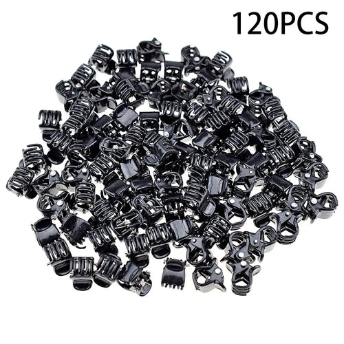 FJ-354 120Pcs / Set Mini Hair Clips DIY Hair Style Acrylic Claws Clamps for Girls and Women - Bright Black - 1