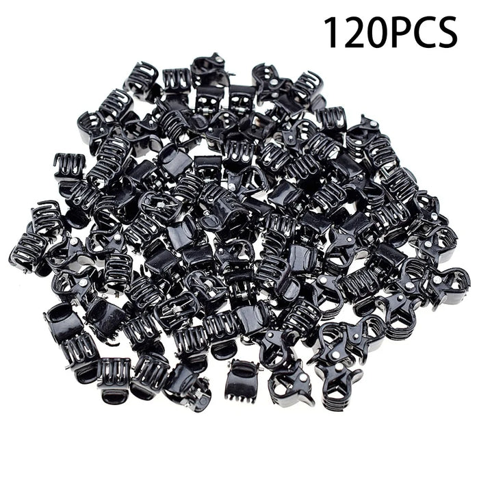 FJ-354 120Pcs / Set Mini Hair Clips DIY Hair Style Acrylic Claws Clamps for Girls and Women - Bright Black - 1