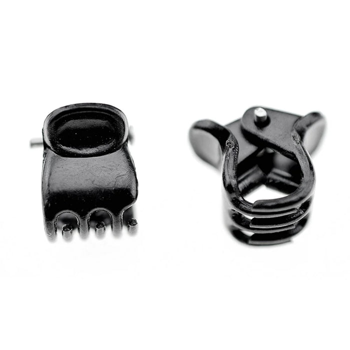 FJ-354 120Pcs / Set Mini Hair Clips DIY Hair Style Acrylic Claws Clamps for Girls and Women - Bright Black - 3
