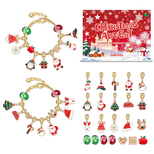 DOWMOO 24PCS Christmas Advent Calendar DIY Bracelet Making Kit Jewelry Gift Box for Women / Girls / Friends - 1 Set - 1
