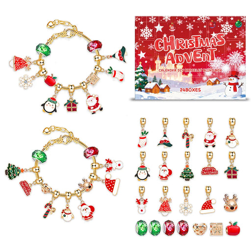 DOWMOO 24PCS Christmas Advent Calendar DIY Bracelet Making Kit Jewelry Gift Box for Women / Girls / Friends - 1 Set - 1