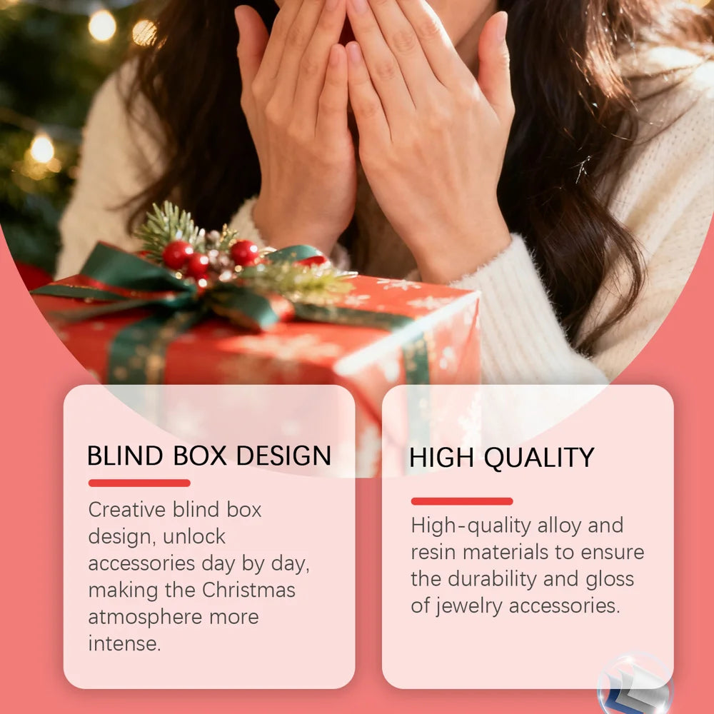 DOWMOO 24PCS Christmas Advent Calendar DIY Bracelet Making Kit Jewelry Gift Box for Women / Girls / Friends - 1 Set - 5