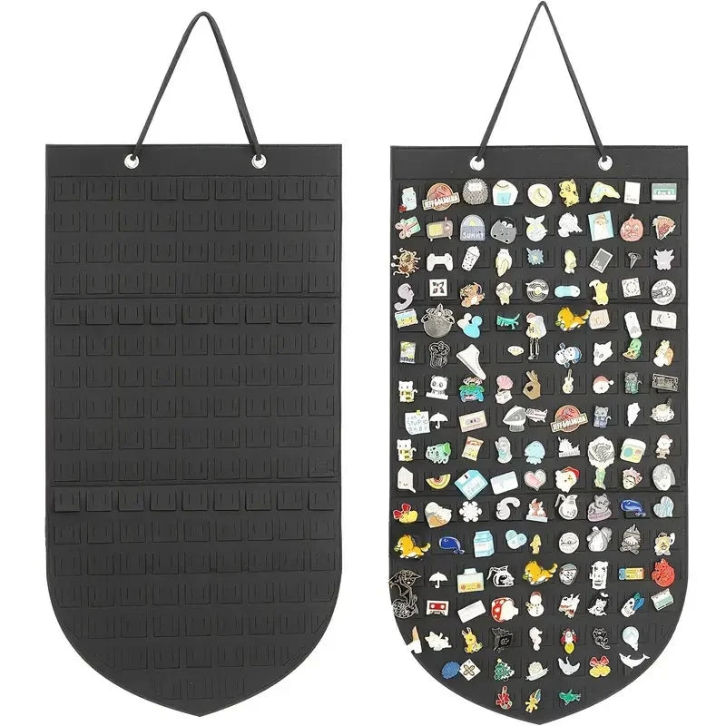 Jewelry Storage Holder Board Felt Wall Hanging Display Organizer for Brooches Earrings - Black/66*35Cm - 2