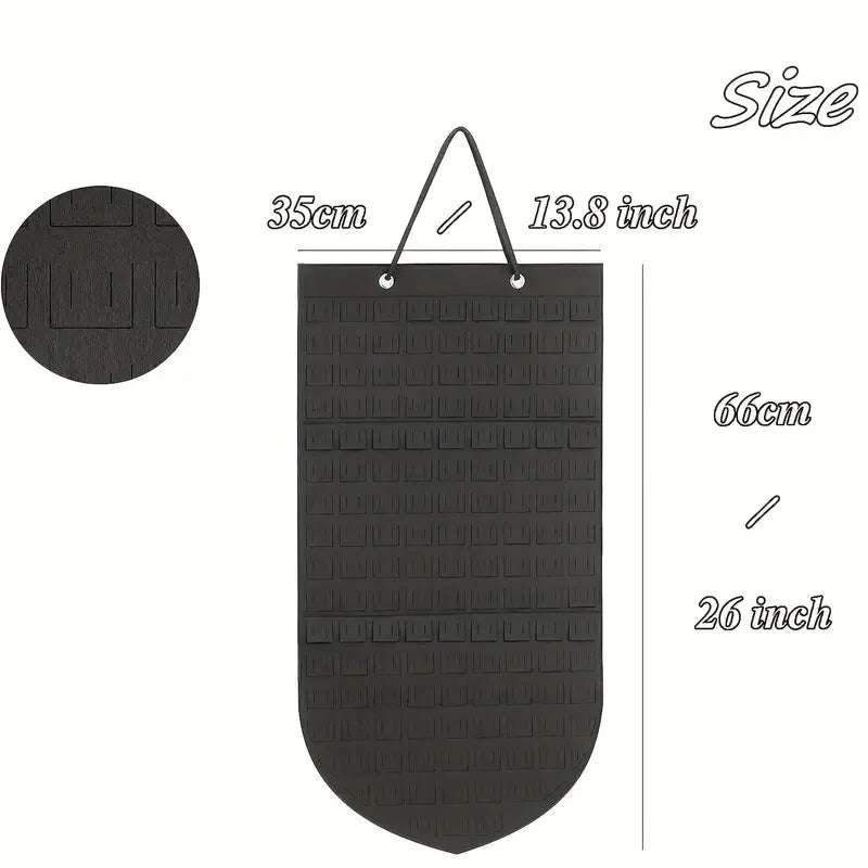 Jewelry Storage Holder Board Felt Wall Hanging Display Organizer for Brooches Earrings - Black/66*35Cm - 6