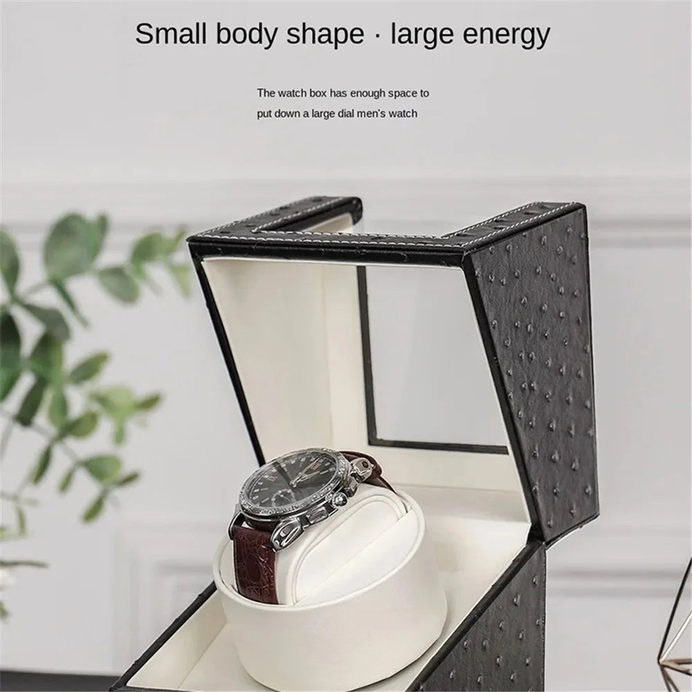 W125 Automatic Single Watch Electric Rotating Box Watch Leather Display Box - Crocodile Texture W125E / US Plug - 3