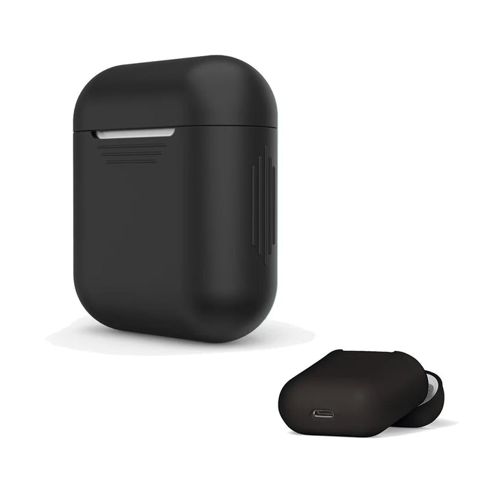 LANKILIN Shock-proof Silicone Protective Cover for Apple AirPods with Charging Case (2016) - Black - 1