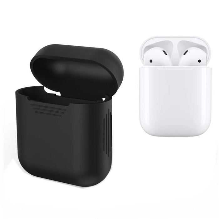 LANKILIN Shock-proof Silicone Protective Cover for Apple AirPods with Charging Case (2016) - Black - 4