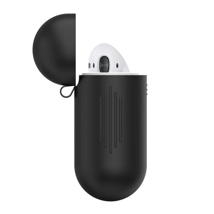 LANKILIN Shock-proof Silicone Protective Cover for Apple AirPods with Charging Case (2016) - Black - 5