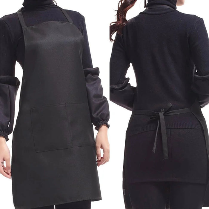 Home Kitchen Simple Stylish Pure Color Apron - Black - 3