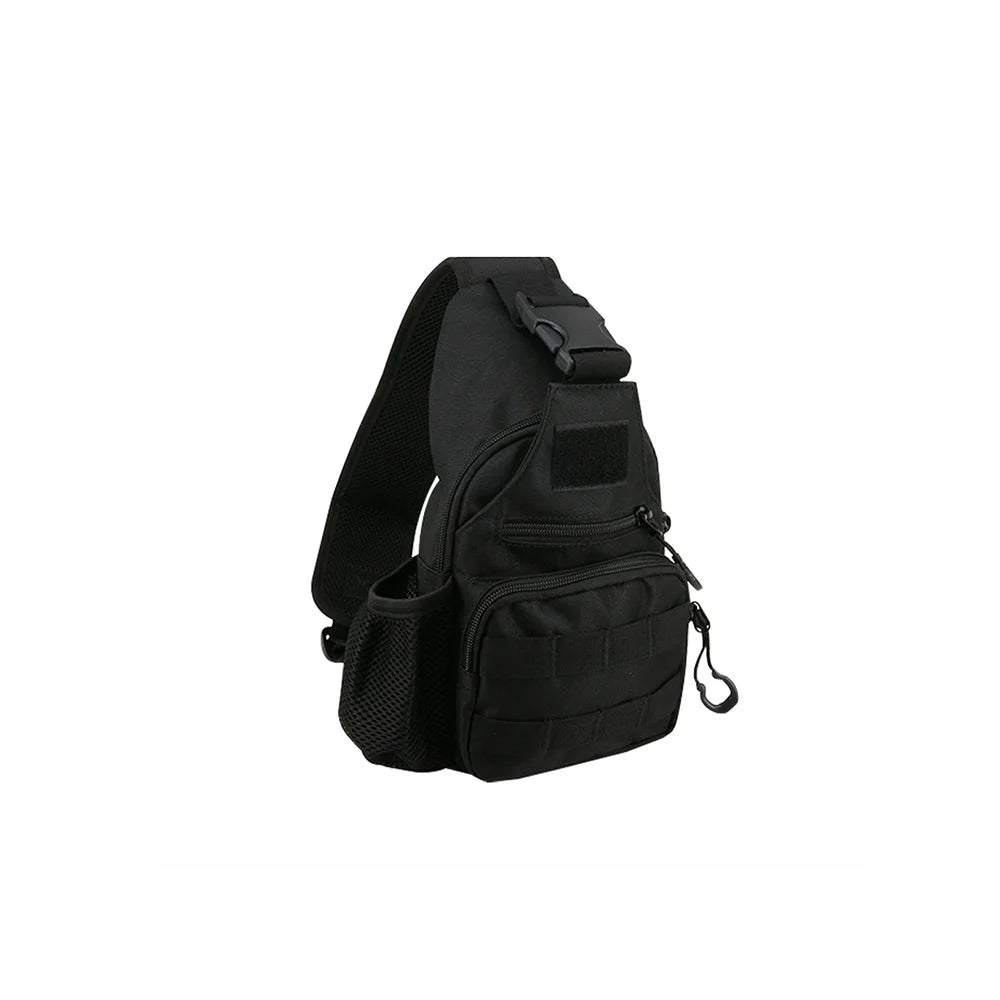 DEUKIO Water Bottle Holder Sling Bag Outdoor Hydration Pack USB Charging Crossbody Shoulder Chest Bag - Black - 1