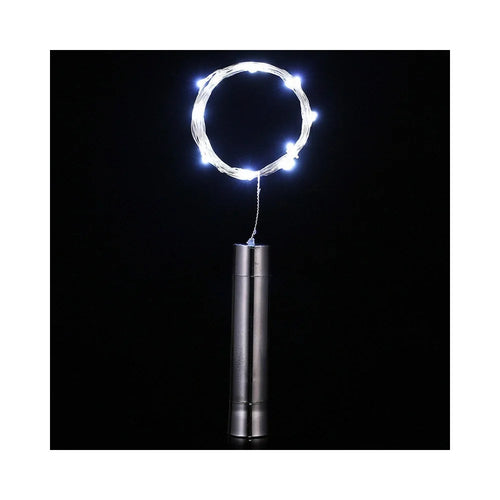 2m 20-LED ED Copper Plated Christmas Holiday Celebration Cork Lamp - White - 1