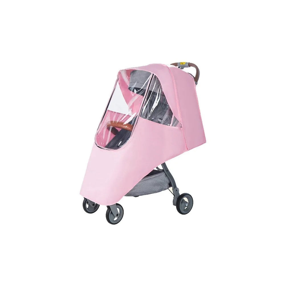Stroller Weather Shield Windproof Warm Rain Cover for Baby Carriages Waterproof Protection - Pink - 1