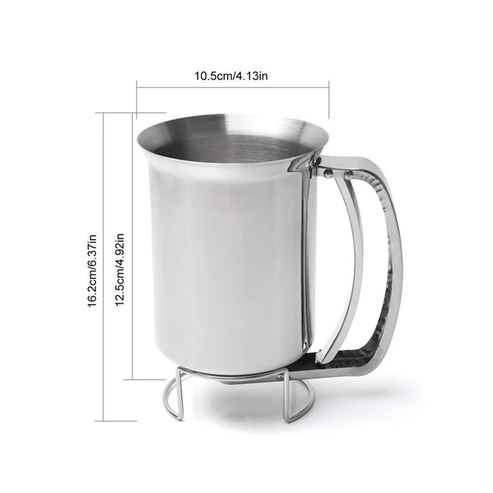Handheld Stainless Steel Batter Dispenser 900ml Cupcake Batter Funnel Mixing Batter Separator (No FDA) - Siver - 3