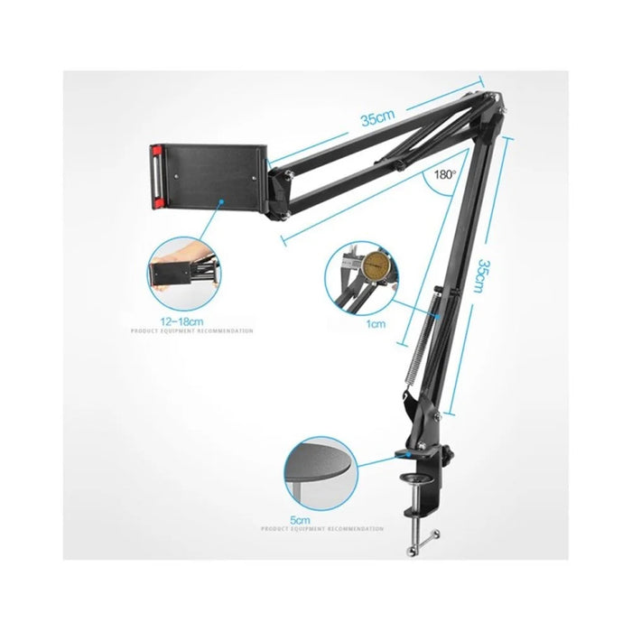 35-B Foldable Tablet Stand Holder Bedside Cantilever Lazy Bracket with 180 Degree Rotation for iPad Cellphone Tablet - 6