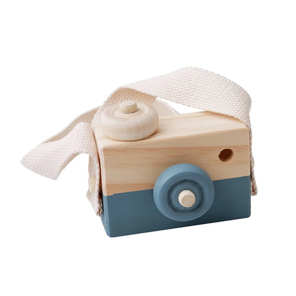 Wooden Kids Toy Camera  Baby Gift Children Photography Hanging Decor - Grey - 1