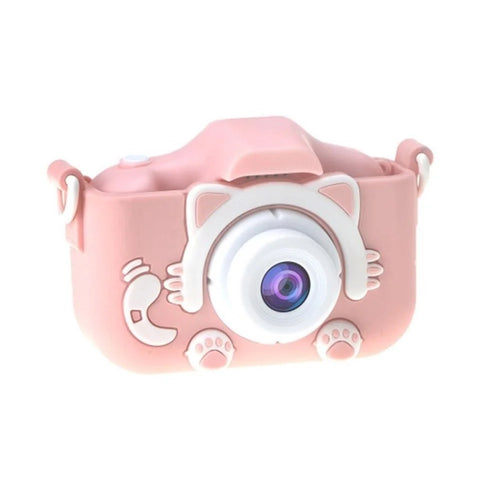 X8 1080P Video Photography 2.0" HD Screen Mini Digital Camera Kids Toy - Pink/Cat - 1