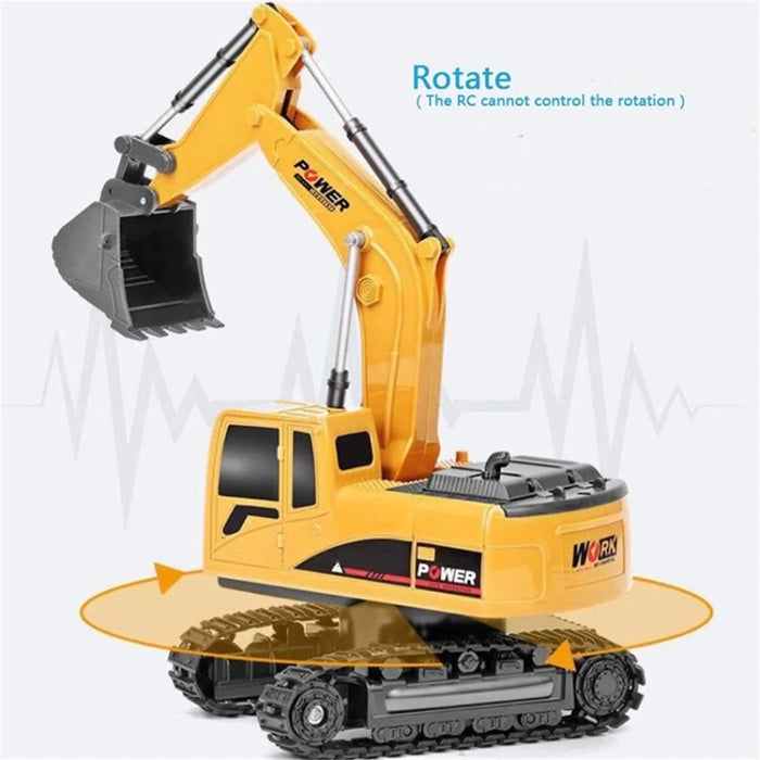 1:24 Wireless Remote Control Excavator 2.4G Six-Way Alloy Excavator Gift - 2