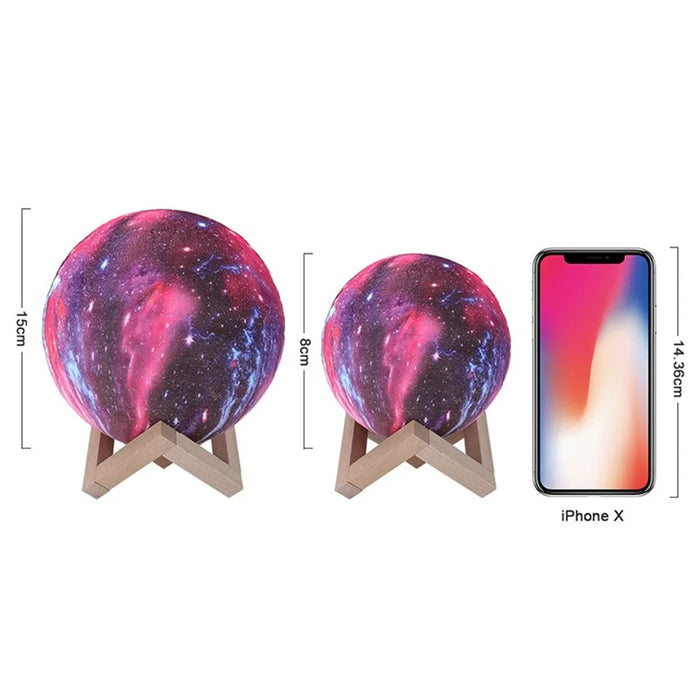 3D LED Night Light Table Desk Moon Lamp 16 Colors Colorful Painting with Remote - Diameter 8cm - 4