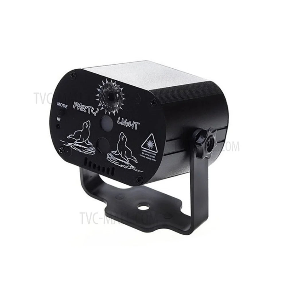 USB Laser Projector LED Disco Light 60 Patterns Party Sound Light Remote - USB DC - 1
