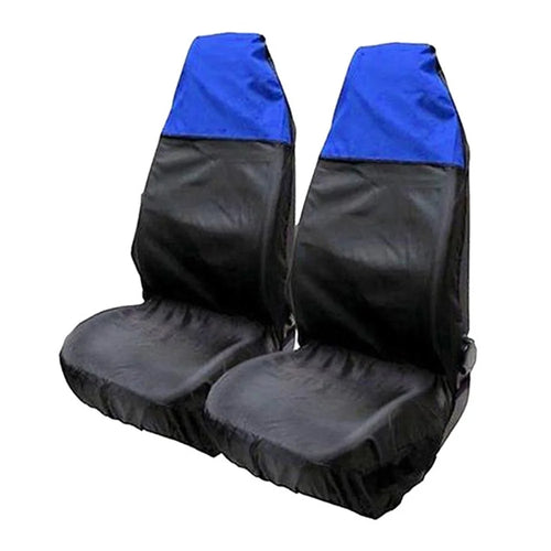 2Pcs Universal Car Seat Cover Oil-proof Repairing Seat Cushion Cover - Black / Blue - 1