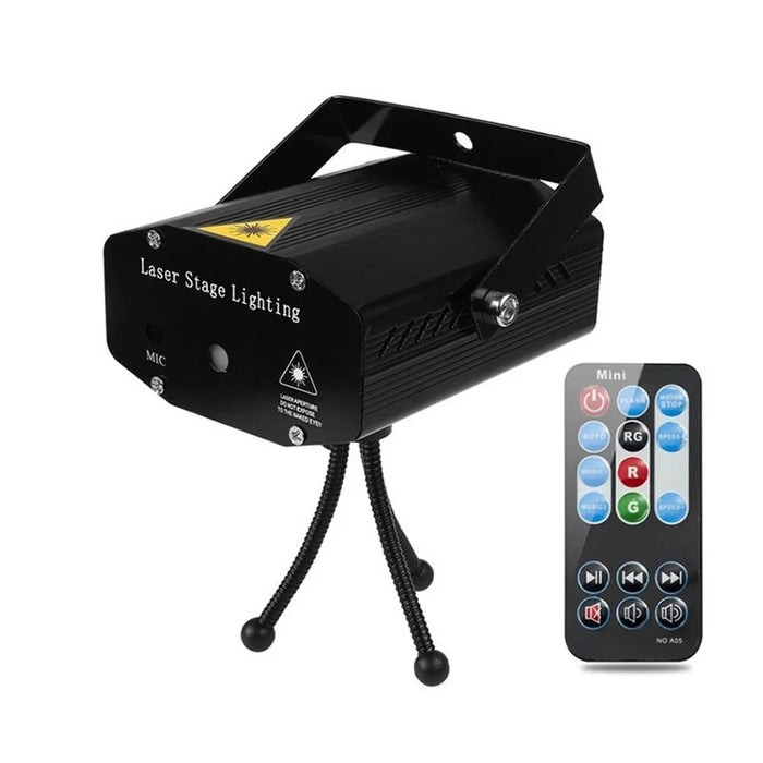 Remote Laser Projector LED RGB Stage Light Xmas Party KTV DJ Disco - Black/EU Plug - 1