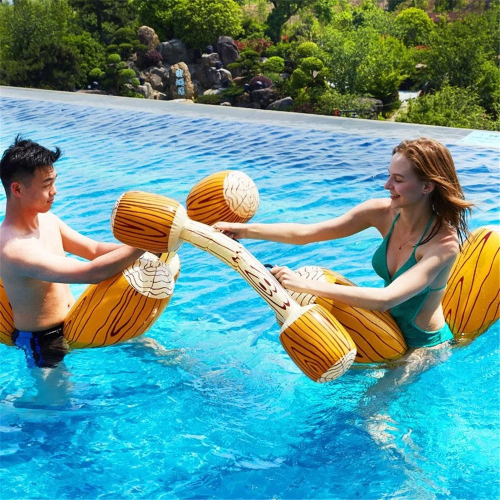 Pool Float Game Inflatable Pool Toy Swimming Party Gladiator Raft - 3