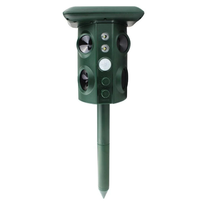 Outdoor Solar Ultrasonic Pest Animal Repeller Repellent Garden for Fox Deer Squirrels Skunk - 2