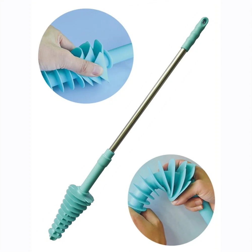 Piston Tool Manual Toilet Plunger Dredge Drain Cleaner - 1