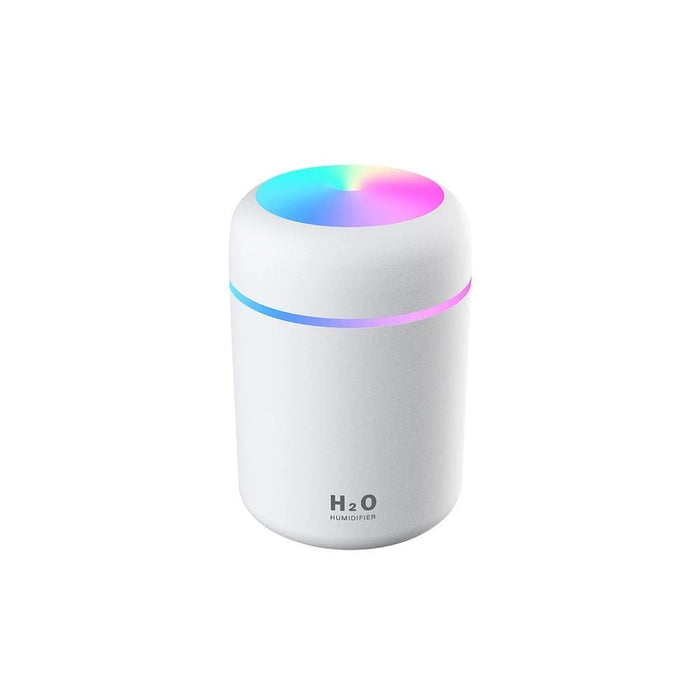 Humidifier USB Ultrasonic Aroma Diffuser Cool Mist Maker Air Purifier with Romantic Light - White - 2