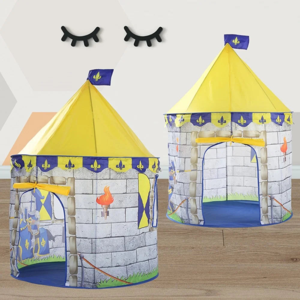 Portable Kids Gift Indoor Outdoor Game Play Tent Yurt Castle - Knight - 1