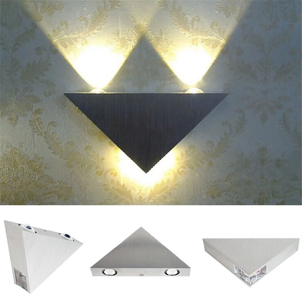 LED Wall Lamp 3W Modern Triangle Wall Light Corridor for Bedroom Home Lighting - 1
