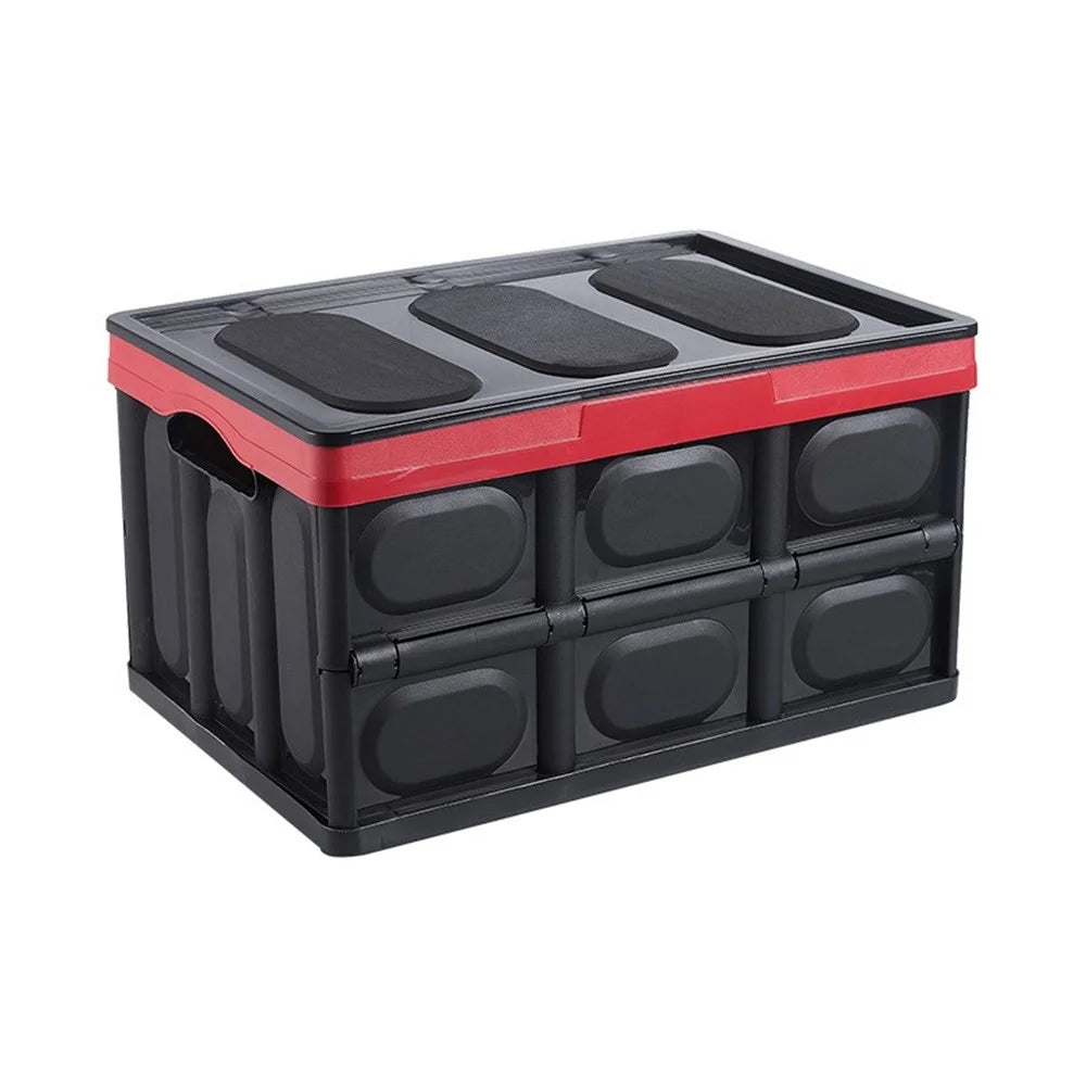 Multifunction Car Trunk Storage Box Foldable Non-Slip Storage Container Safety Road Sign - Black/30L - 1