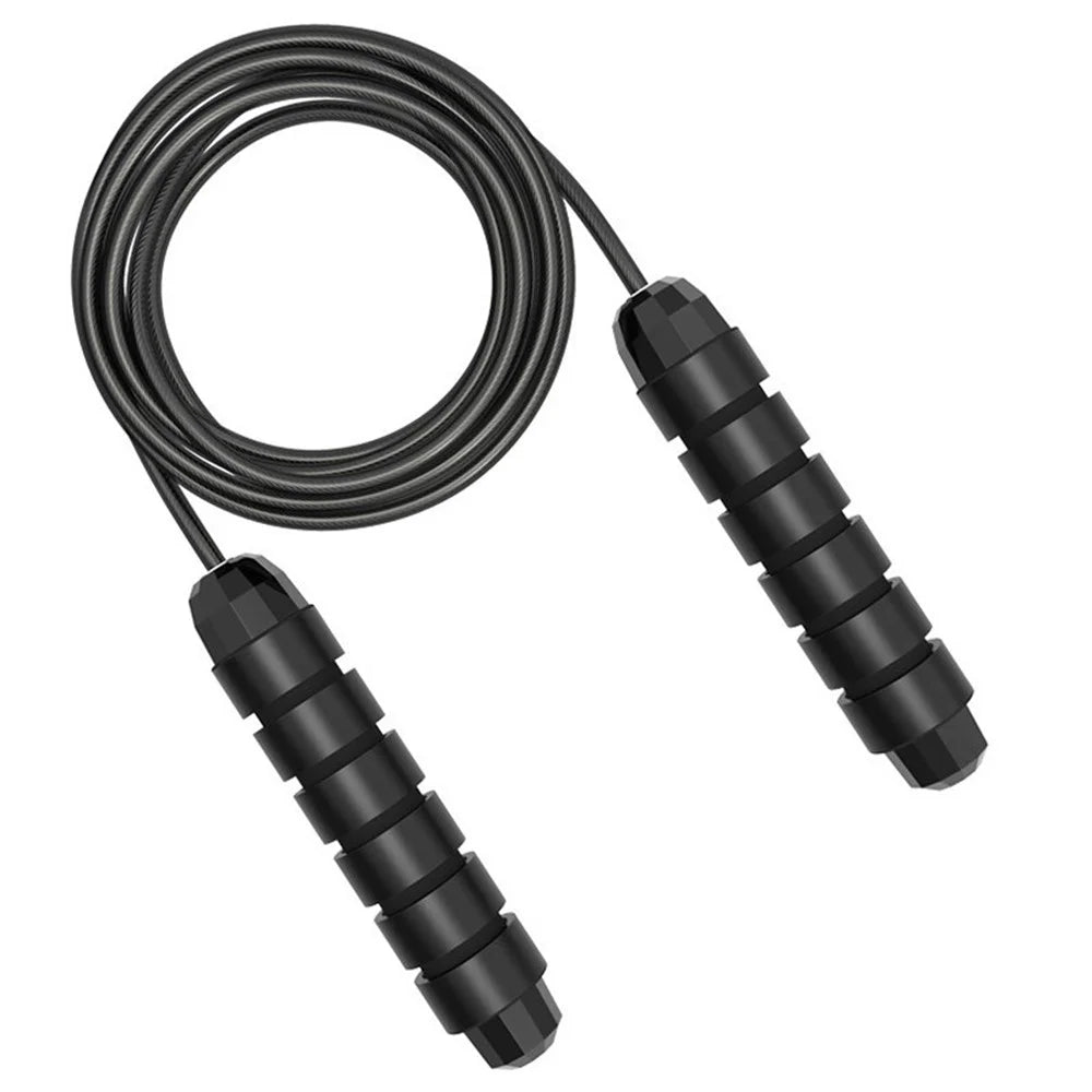 Adjustable Fitness Exercise Jump Skipping Rope with Thickening Non-slip Foam Handle - Black - 1