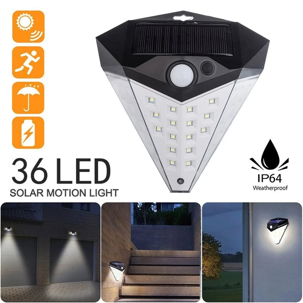 Waterproof Solar Power Light 36 - LED Human Body Induction Lamp Landscape Garden Wall Lamp - 1