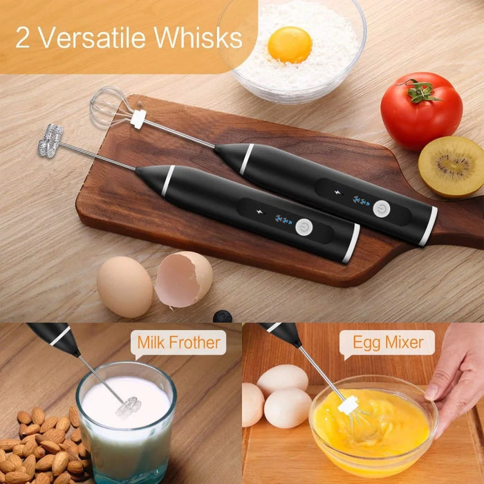 USB Rechargeable Electric Handheld Frother Household Mixer Kitchen Tool - 4