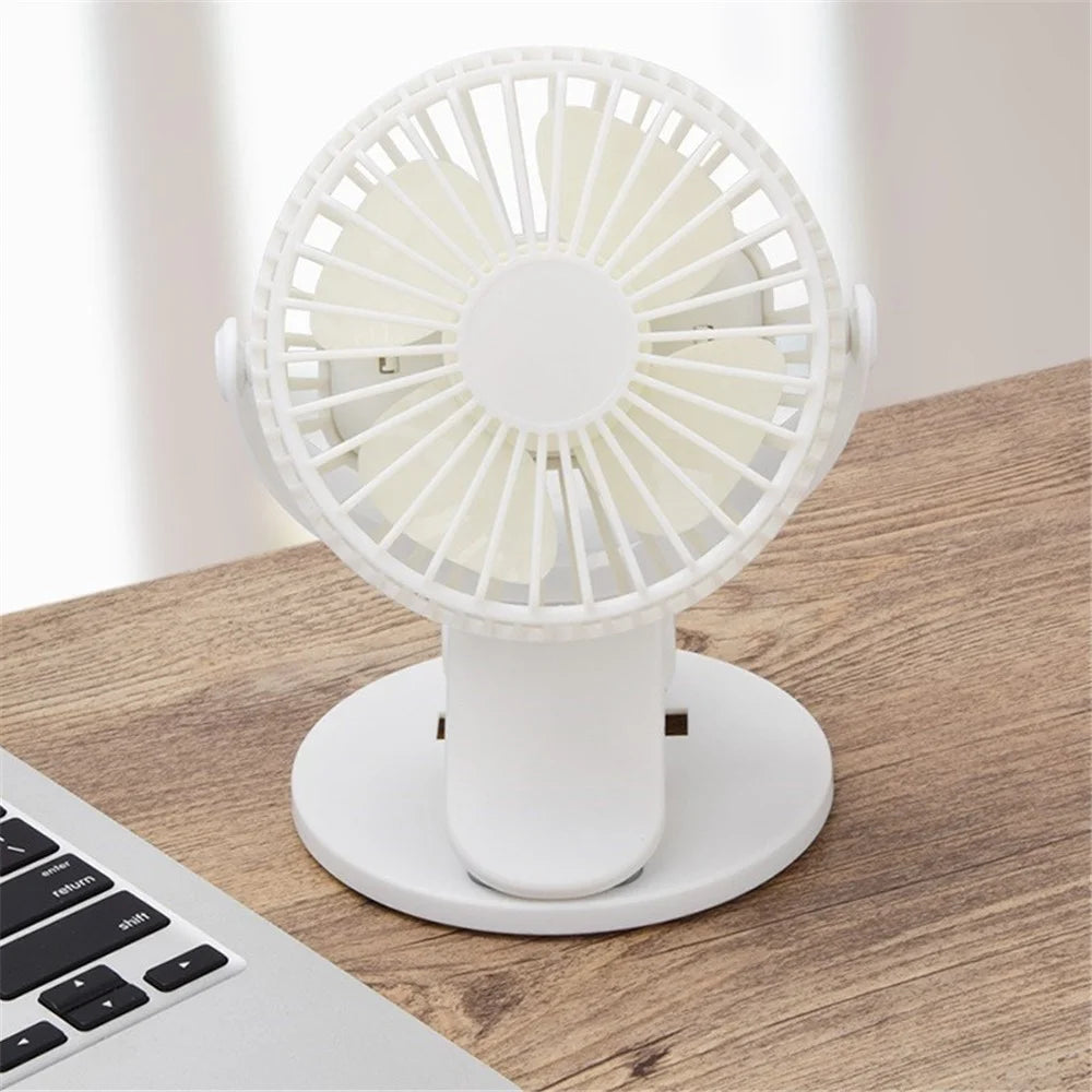 Portable Mini Cooling Fan Clip Fan Desktop Fan 2-IN-1 USB Rechargeable Small Fan - White - 1