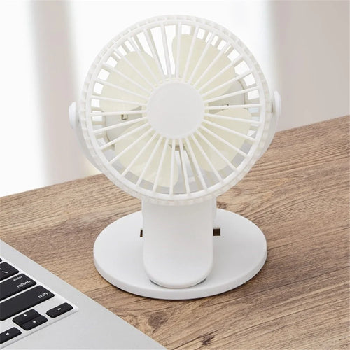 Portable Mini Cooling Fan Clip Fan Desktop Fan 2-IN-1 USB Rechargeable Small Fan - White - 1