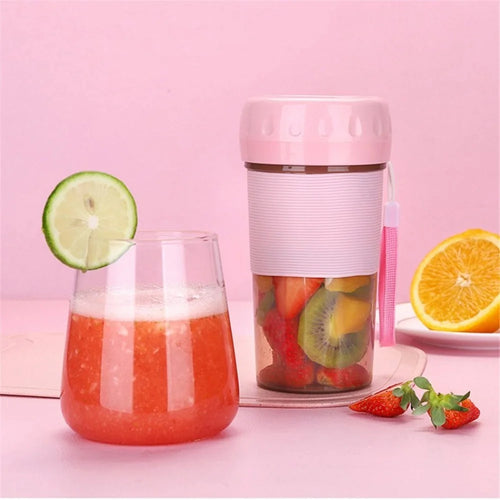 USB Juicer Cup Mini Portable 300ml Fresh Fruit Juice Maker Food Blender - Pink - 1