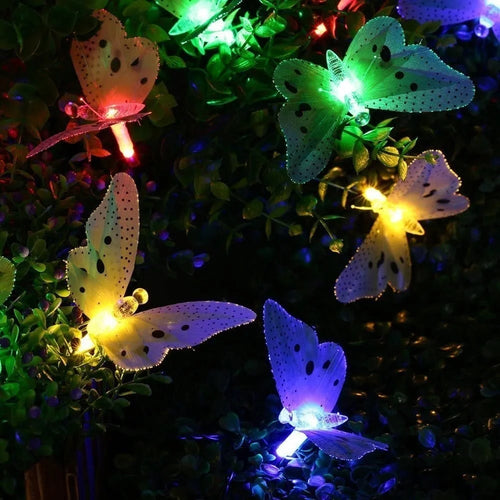 Multicolor Butterfly Solar Fairy String Light 4m 12-LED Home Yard Decor - 1