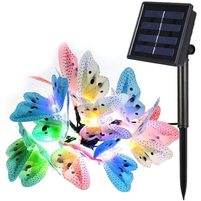 Multicolor Butterfly Solar Fairy String Light 4m 12-LED Home Yard Decor - 5