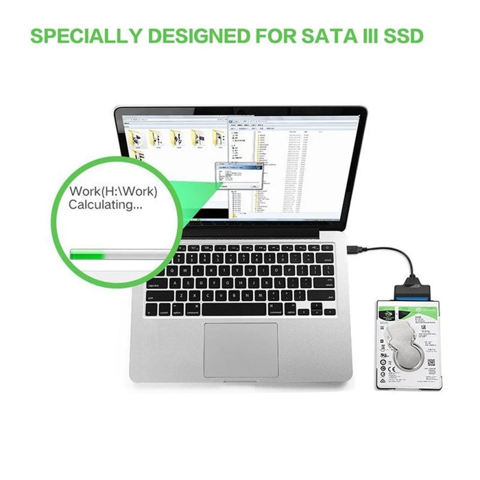 USB 3.1 Type C to SATA HDD SSD 2.5" Hard Drive Adapter Cable 15 - Pin - 4