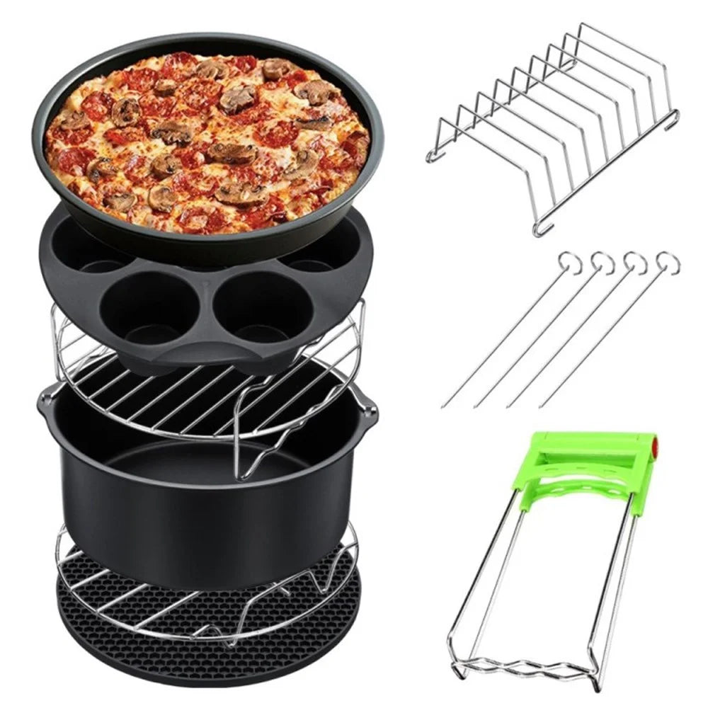 8PCS Air Fryer Accessories Home Kitchen Stainless Steel Multi - purpose Cooking Tool Kits - 2
