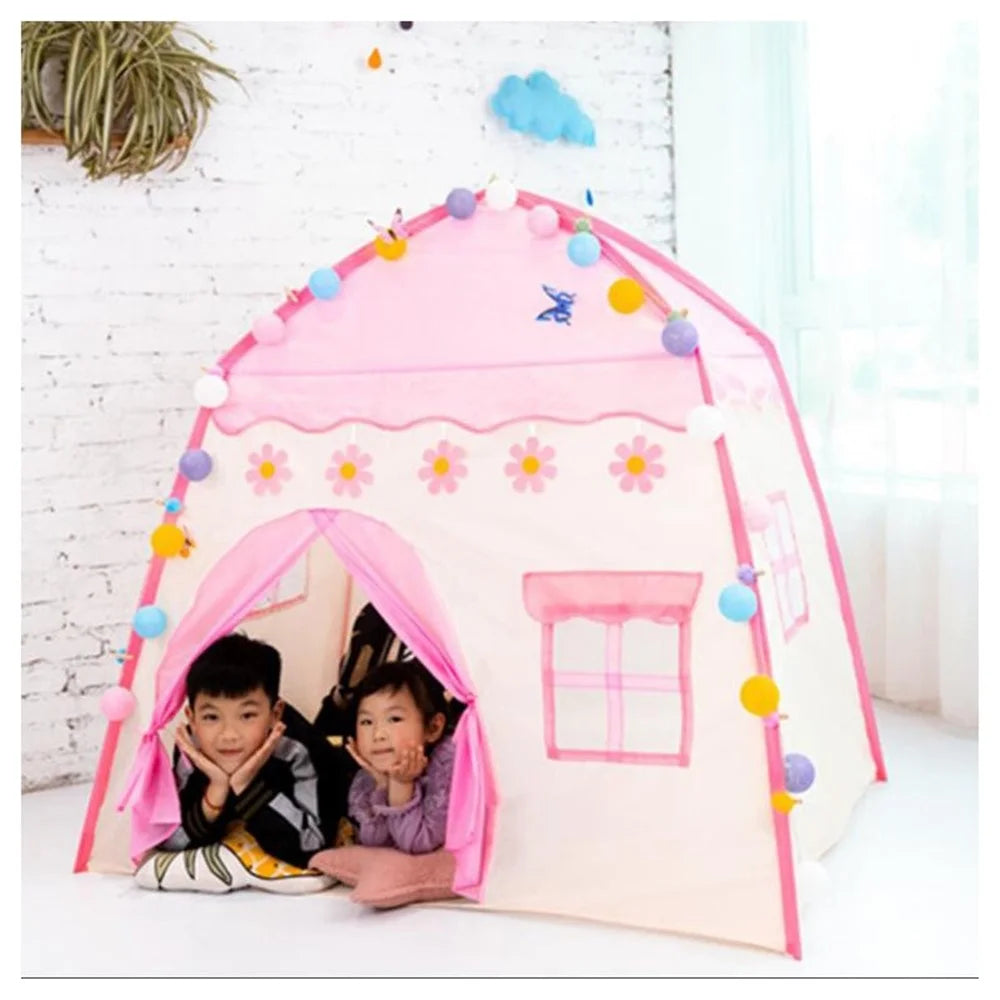 Children Game House Princess Tent Kids Gift Playhouse Fairy Castle Tent - Pink - 1