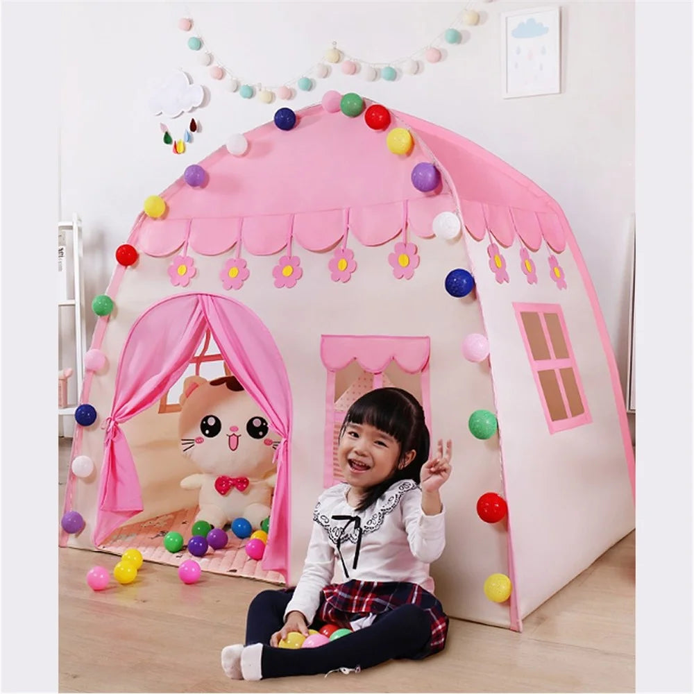 Children Game House Princess Tent Kids Gift Playhouse Fairy Castle Tent - Pink - 3