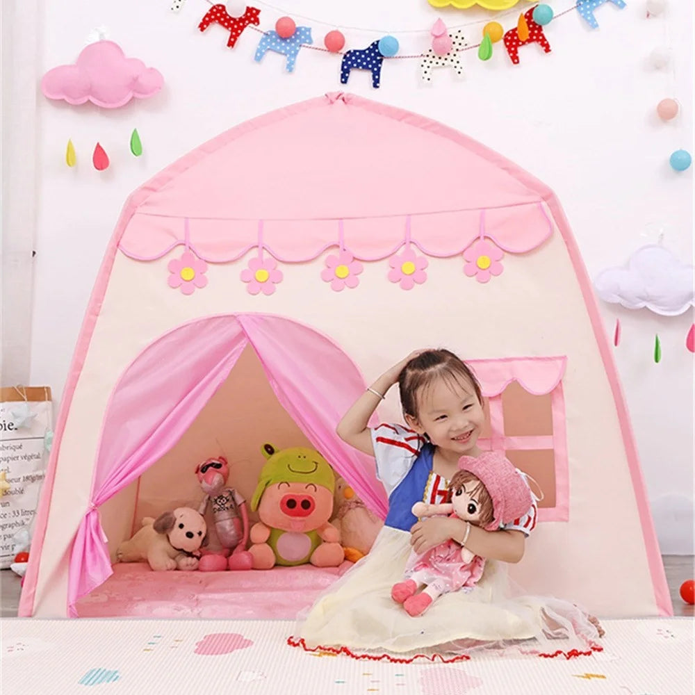 Children Game House Princess Tent Kids Gift Playhouse Fairy Castle Tent - Pink - 4