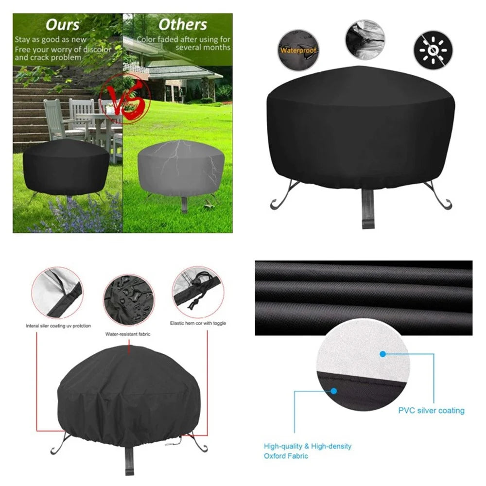 BBQ Cover 210D Waterproof Dustproof Cloth 85x40cm Outdoor Barbecue Stove Cover - 4
